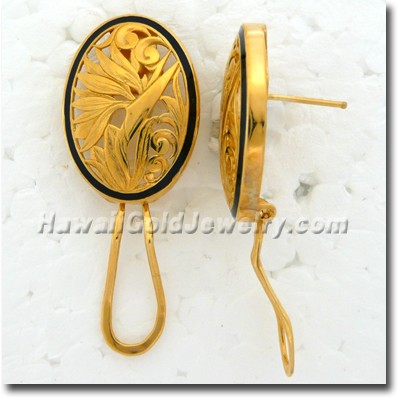 Hawaiian Bird of Paradise Earring - Hawaii Gold Jewelry