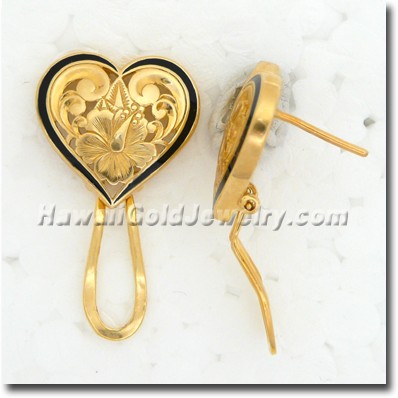 Hawaiian Cut-Out Heart Earring - Hawaii Gold Jewelry