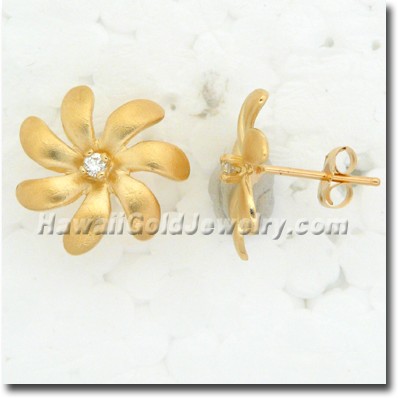 Hawaiian Tiare Earring - Hawaii Gold Jewelry