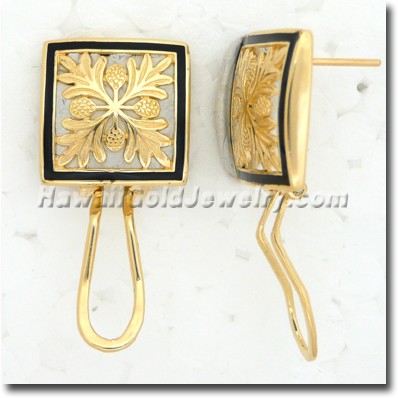 Hawaiian Ulu Quilt Earring - Hawaii Gold Jewelry