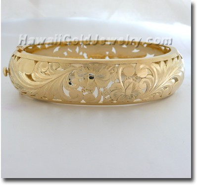 Hawaiian Bangle - Hawaii Gold Jewelry