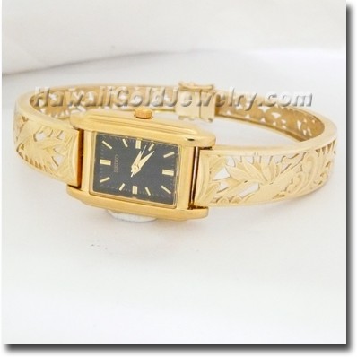 Hawaiian Bird of Paradise Bangle Watch - Hawaii Gold Jewelry