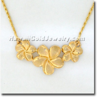 Hawaiian Flower Necklace - Hawaii Gold Jewelry