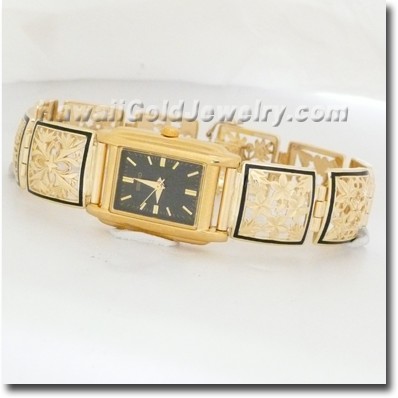 Hawaiian Link Bracelet Watch - Hawaii Gold Jewelry