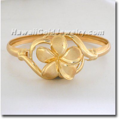 Hawaiian Plumeria & Flower Bracelet - Hawaii Gold Jewelry