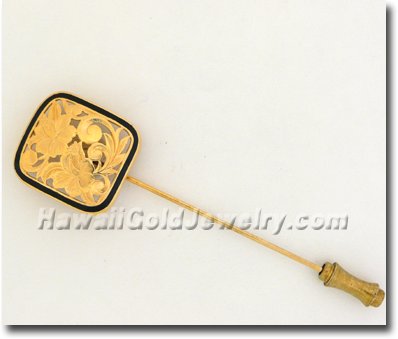 Hawaiian Puanani Stickpin - Hawaii Gold Jewelry