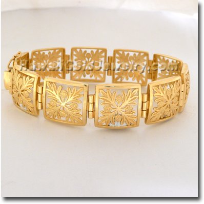 Hawaiian Ulu Quilt Link Bracelet - Hawaii Gold Jewelry