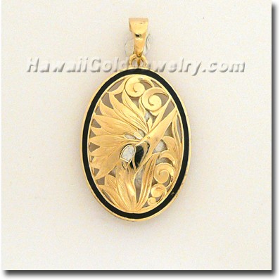 Hawaiian Bird of Paradise Pendant - Hawaii Gold Jewelry