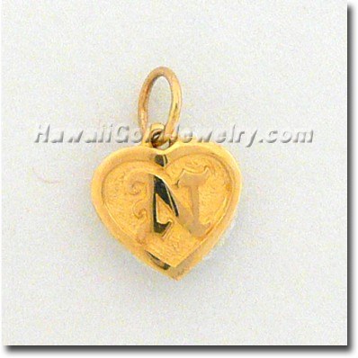 Hawaiian Friendship Heart Pendant - Hawaii Gold Jewelry