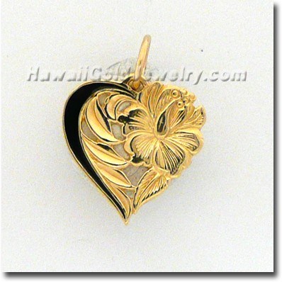 Hawaiian Leialoha Pendant - Hawaii Gold Jewelry