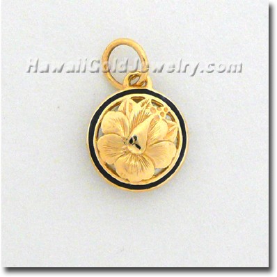 Hawaiian Round Cut Out Pendant - Hawaii Gold Jewelry