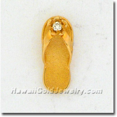 Hawaiian Slipper Pendant - Hawaii Gold Jewelry