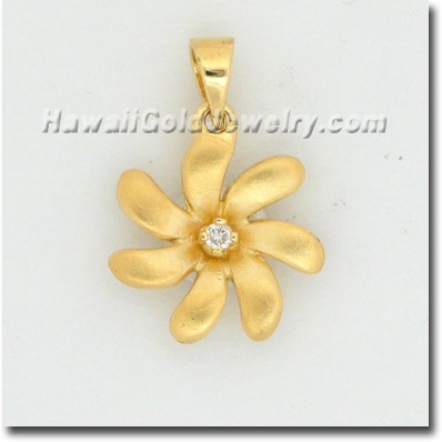 Hawaiian Tiare Pendant - Hawaii Gold Jewelry