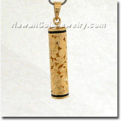 Hawaiian Vertical Floater Pendant - Hawaii Gold Jewelry