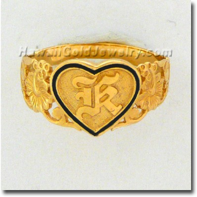 Hawaiian Raised Heart Ring - Hawaii Gold Jewelry