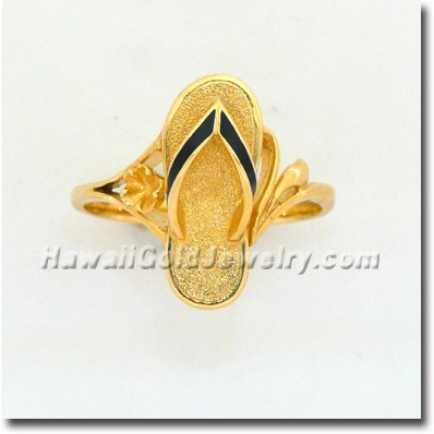 Hawaiian Slipper Ring - Hawaii Gold Jewelry