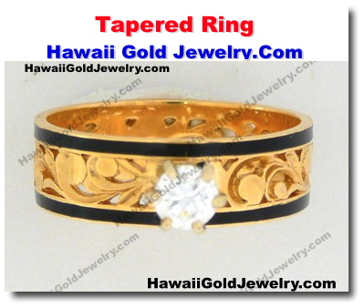 Hawaiian Tapered Ring - Hawaii Gold Jewelry