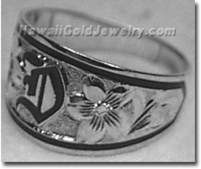 Hawaiian Tapered Ring Raised - Hawaii Gold Jewelry