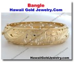 Hawaiian Bangle - Hawaii Gold Jewelry