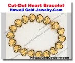 Hawaiian Cut-Out Heart Bracelet - Hawaii Gold Jewelry