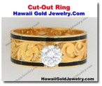 Hawaiian Cut-Out Ring - Hawaii Gold Jewelry