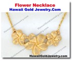 Hawaiian Flower Necklace - Hawaii Gold Jewelry