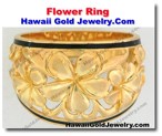 Hawaiian Flower Ring - Hawaii Gold Jewelry