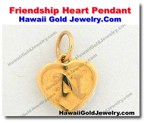 Hawaiian Friendship Heart Pendant - Hawaii Gold Jewelry