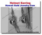 Hawaiian Helmet Earring - Hawaii Gold Jewelry