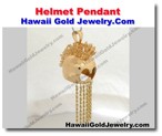 Hawaiian Helmet Pendant - Hawaii Gold Jewelry