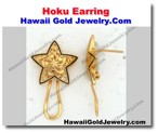 Hawaiian Hoku Earring - Hawaii Gold Jewelry