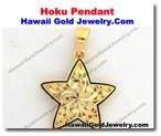 Hawaiian Hoku Pendant - Hawaii Gold Jewelry