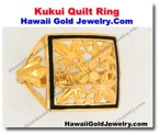 Hawaiian Kukui Quilt Ring - Hawaii Gold Jewelry