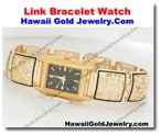 Hawaiian Link Bracelet Watch - Hawaii Gold Jewelry