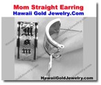 Hawaiian Mom Straight Earring - Hawaii Gold Jewelry
