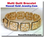 Hawaiian Multi Quilt Bracelet - Hawaii Gold Jewelry