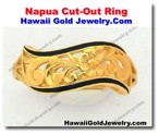 Hawaiian Napua Cut-Out Ring - Hawaii Gold Jewelry