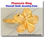 Hawaiian Plumeria Ring - Hawaii Gold Jewelry