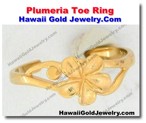 Hawaiian Plumeria Toe Ring - Hawaii Gold Jewelry