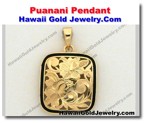 Hawaiian Puanani Pendant - Hawaii Gold Jewelry