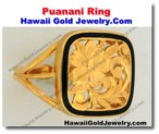 Hawaiian Puanani Ring - Hawaii Gold Jewelry