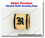 Hawaiian Slider Pendant - Hawaii Gold Jewelry