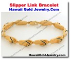 Hawaiian Slipper Link Bracelet - Hawaii Gold Jewelry