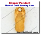 Hawaiian Slipper Pendant - Hawaii Gold Jewelry