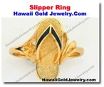 Hawaiian Slipper Ring - Hawaii Gold Jewelry