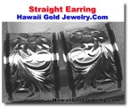Hawaiian Straight Earring - Hawaii Gold Jewelry