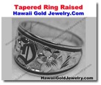 Hawaiian Tapered Ring Raised - Hawaii Gold Jewelry