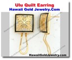 Hawaiian Ulu Quilt Earring - Hawaii Gold Jewelry