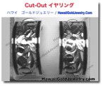 Cut-Out イヤリング - ハワイアン　ゴールドジュエリー