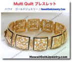 Multi Quilt ブレスレット - ハワイアン　ゴールドジュエリー